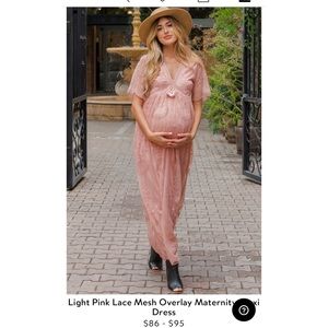 Pinkblush lace overlay maternity dress